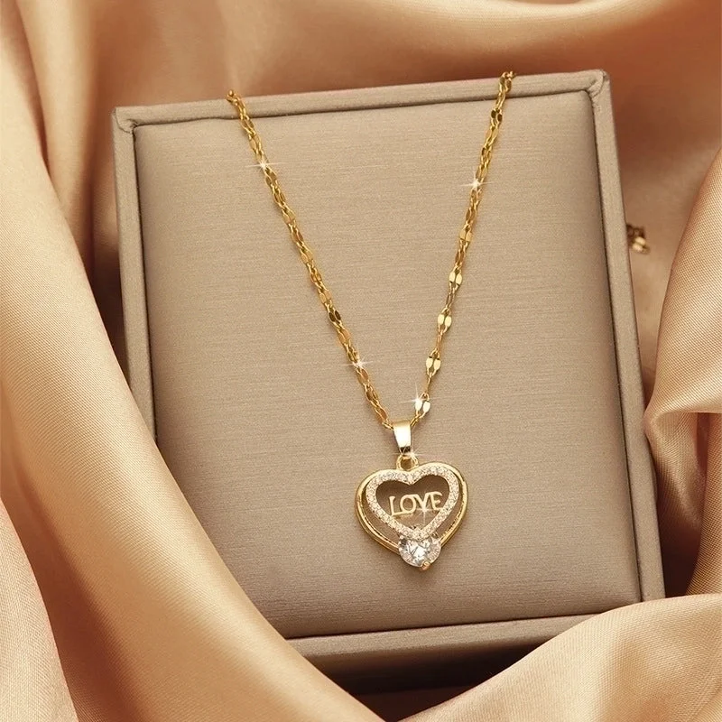 X5445# Light Luxury Love Heart Necklace