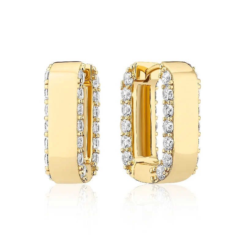 Silver and Crystal Earrings-Maratea Piccolo Gold Plated Earrings w. Zirconia