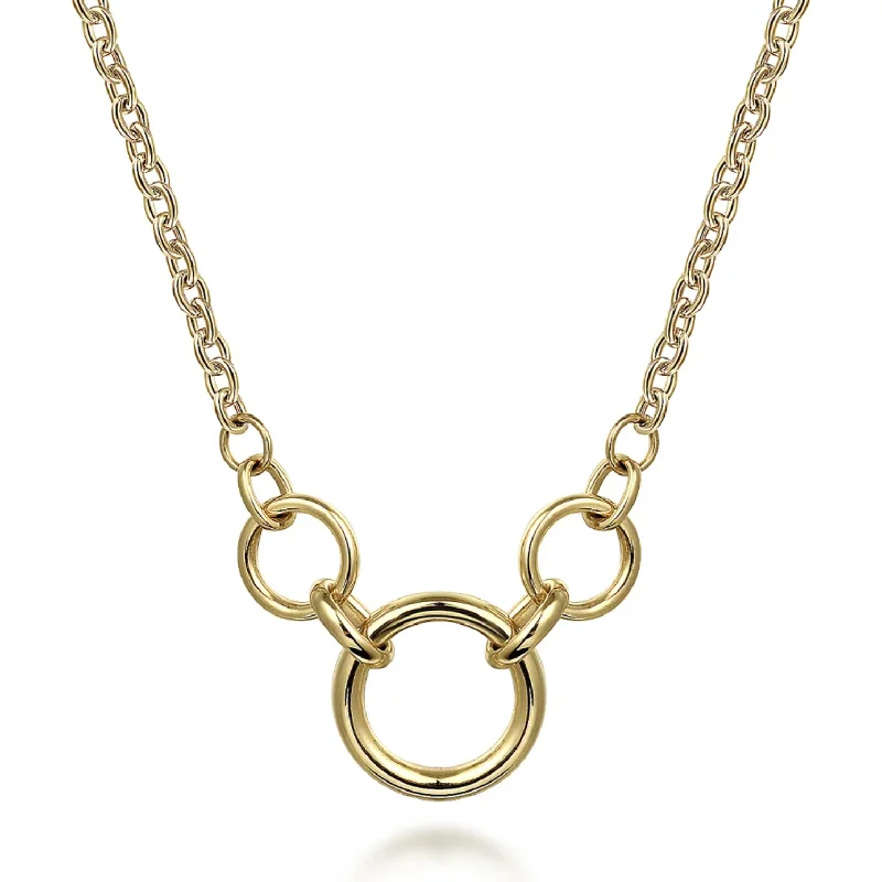 Gold Chain Necklaces-Gabriel 14K Yellow Gold Hollow Tube Link Necklace