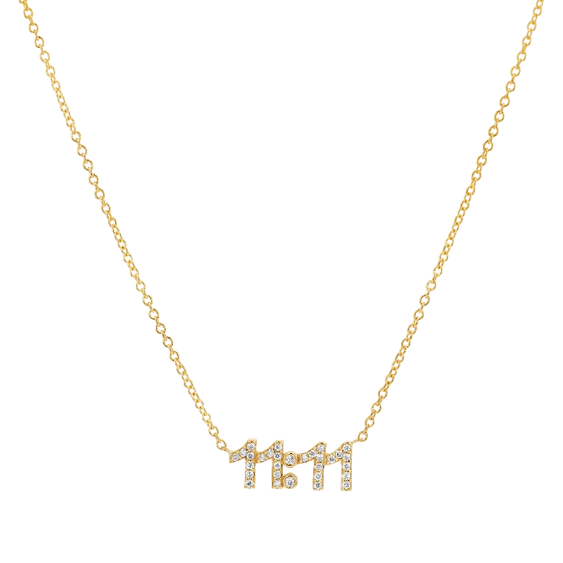 Personalized Gold Necklaces-11:11 Diamond Necklace