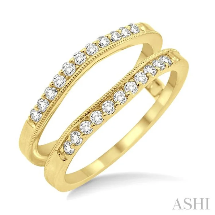 Custom Engagement Rings for Women-1/3 ctw Round Cut Diamond Insert Ring in 14K Yellow Gold