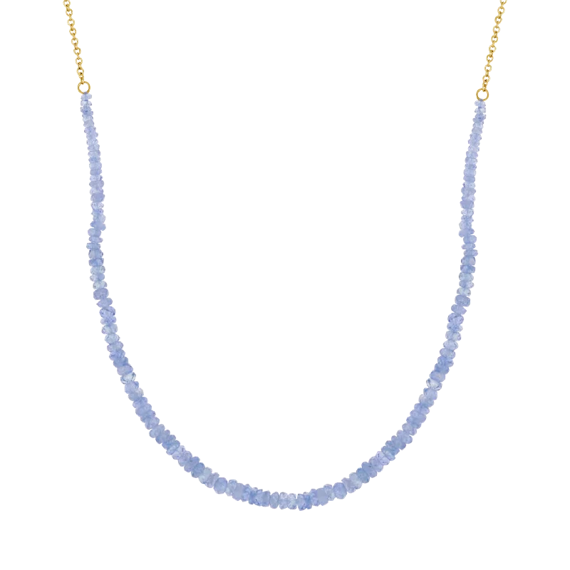 Art Deco Necklaces-Sapphire and Gold Bead Strand Necklace