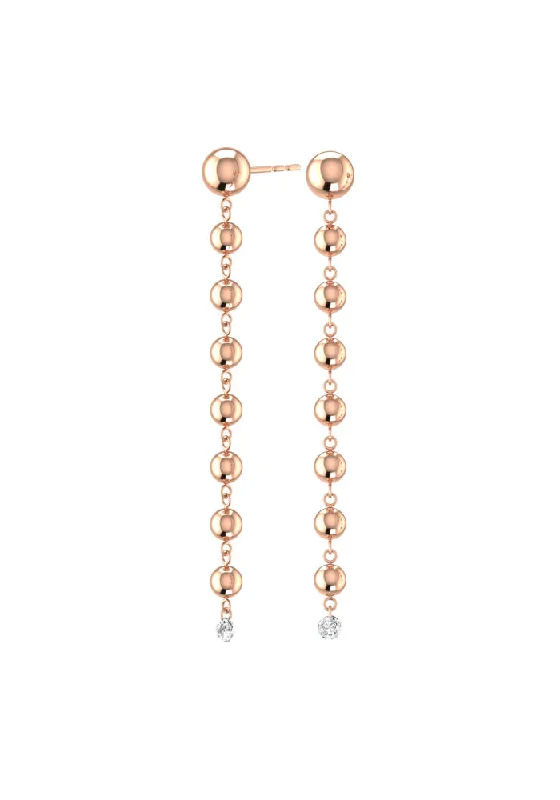 Classic Hoop Earrings-Grand Cascade Nude 18K Rosegold Earrings w. Lab-Grown Diamonds