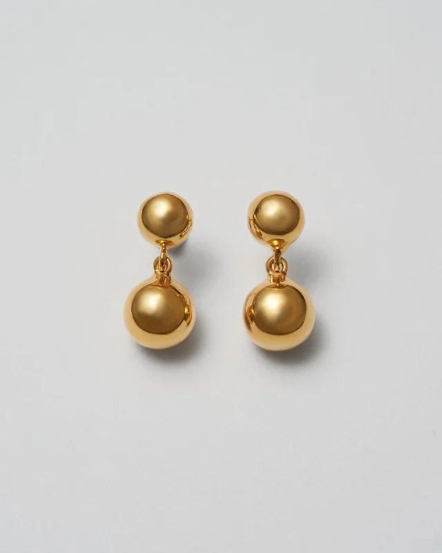 Custom Gemstone Earrings-Sphere Gold Plated Earrings