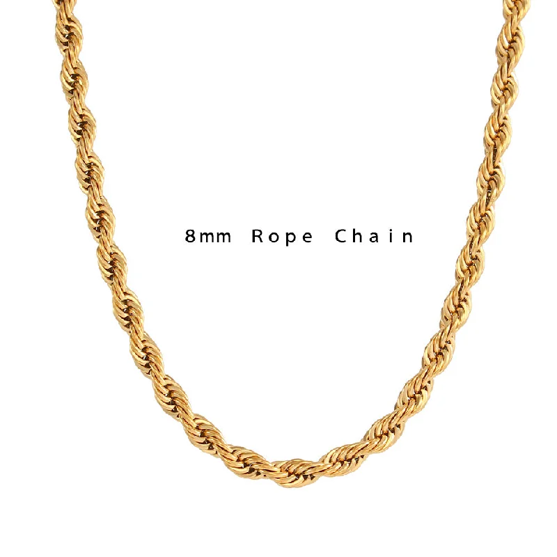 8mm Fried Dough Twists chain necklace 40 5cm