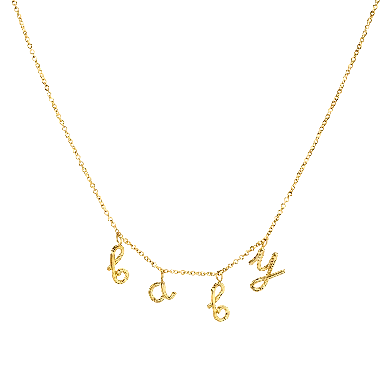 Art Deco Necklaces-Mini Letter Baby Necklace