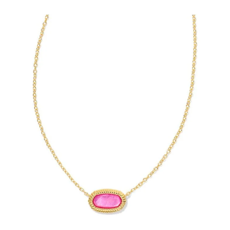 Statement Chain Necklaces-Kendra Scott  Elisa Gold Ridge Necklace in Azalea Illusion