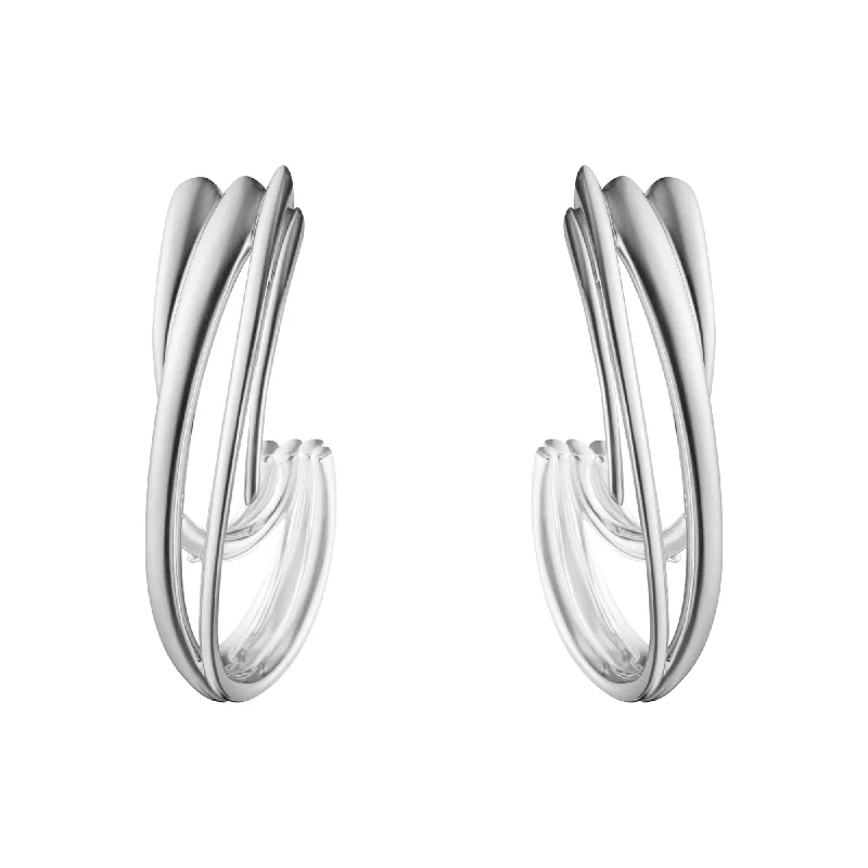 Classic Hoop Earrings for Women-Arc Silver Earrings