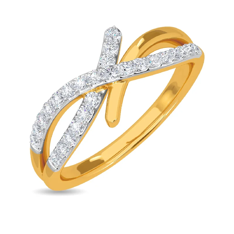 Affordable Gold Rings-Crossover Ring