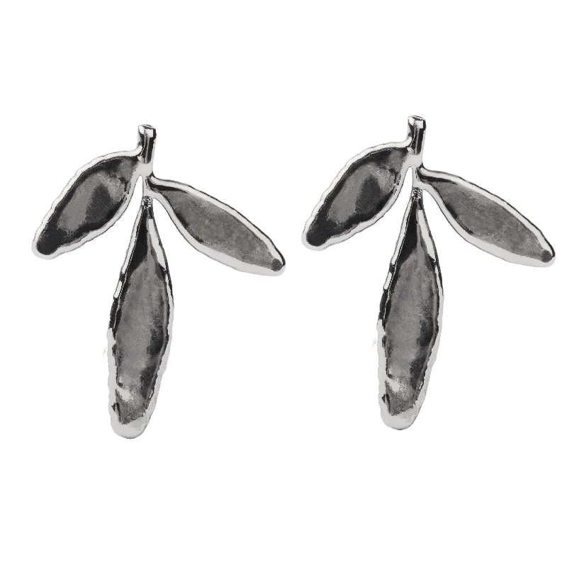 Sparkling Gemstone Earrings for Women-ALMAS Black Gold Plated Earrings