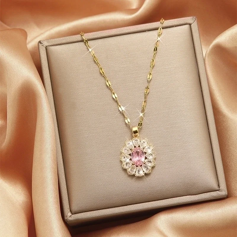 X5500# Pink Zircon Flower