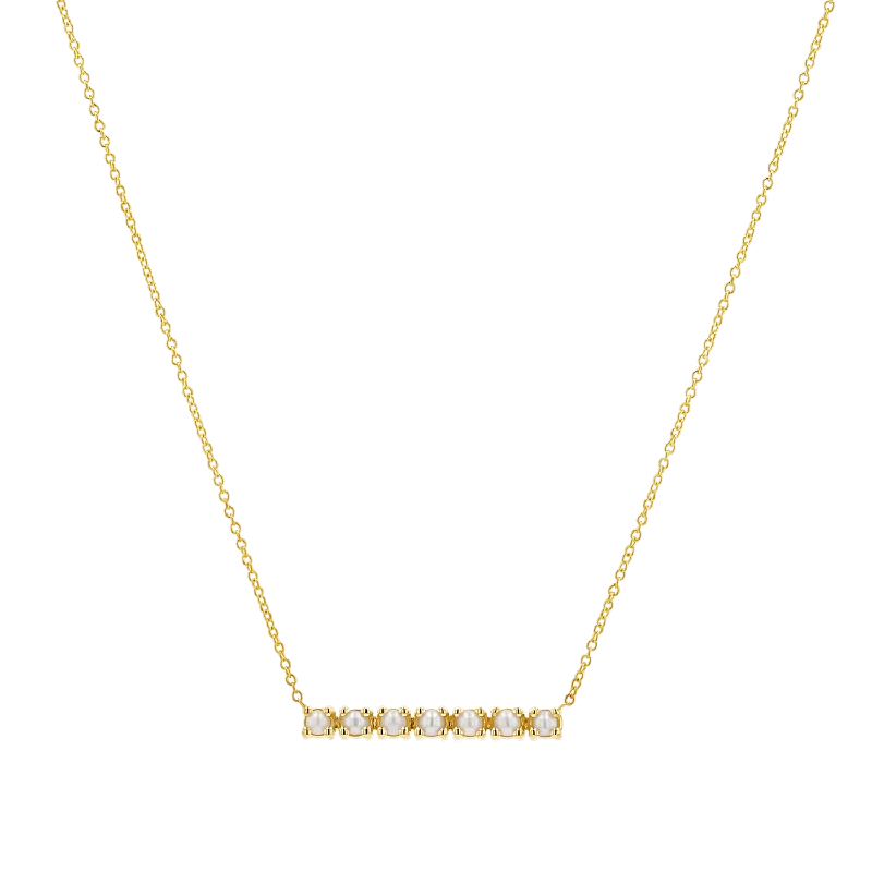 Fashionable Necklaces-Pearl Bar Necklace