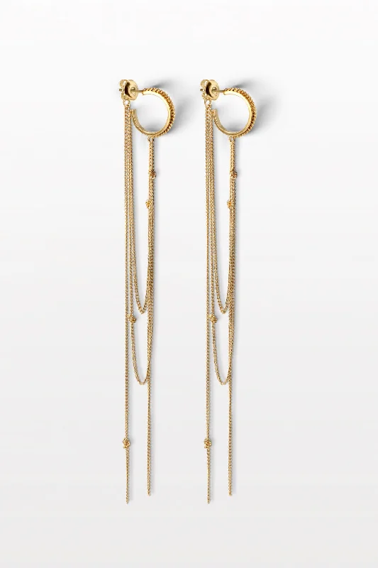 Crystal Drop Earrings for Women-Contra 06 18K Gold Plated Earrings