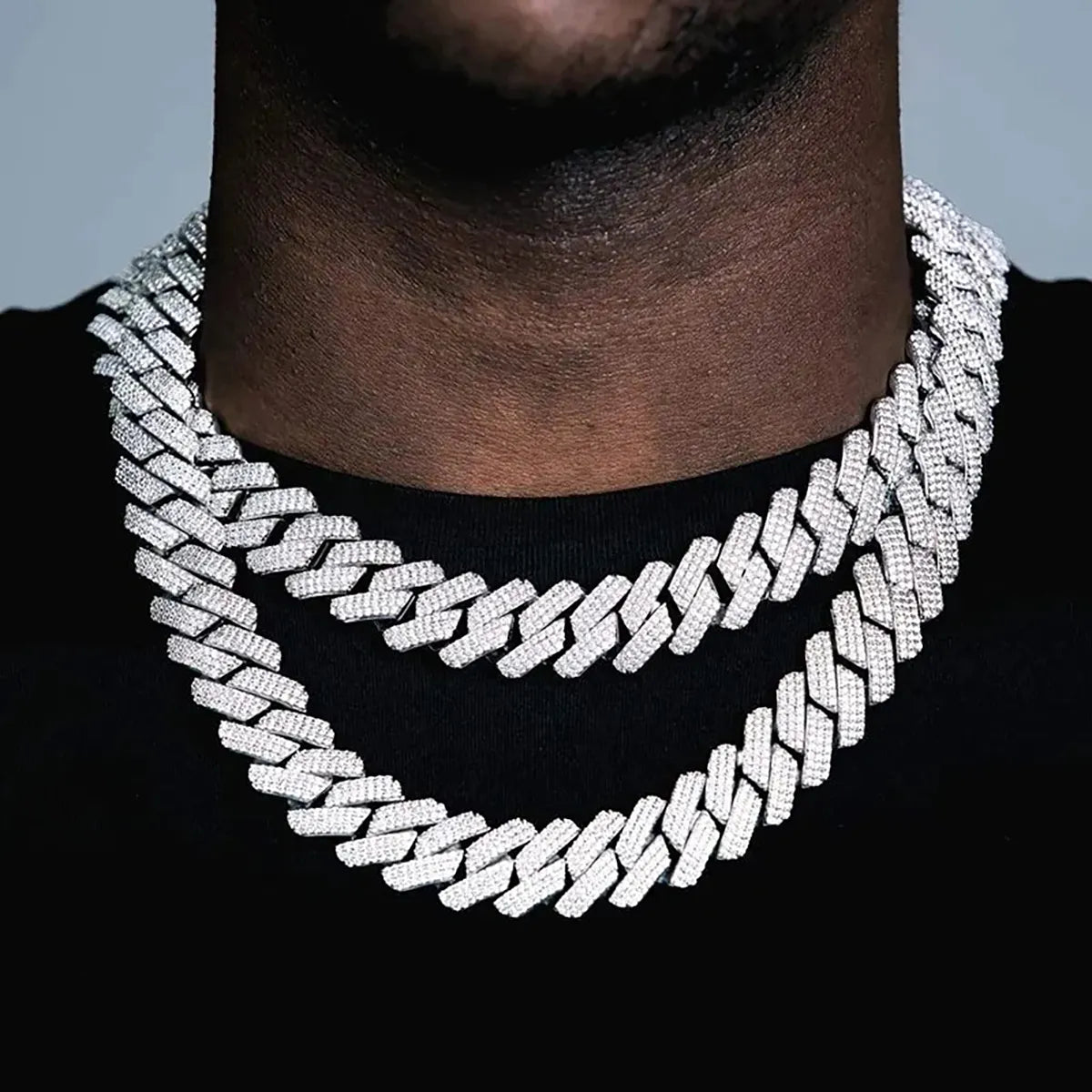 Monogram Necklaces-Hip-Hop Rock Streetwear Necklace Alloy Inlay Rhinestones Men'S Necklace