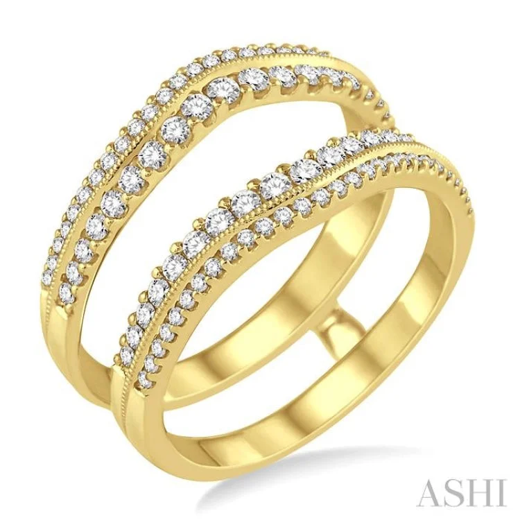 Personalized Engagement Ring Styles-5/8 ctw Round Cut Diamond Insert Ring in 14K Yellow Gold