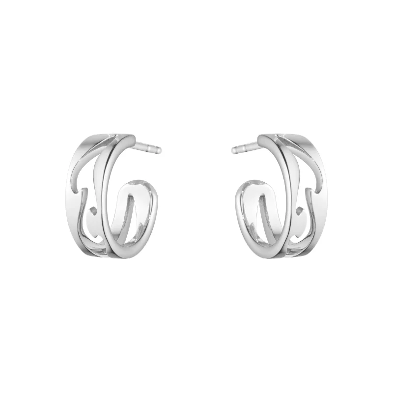 Geometric Drop Earrings-Fusion Open 18K White Gold Earrings