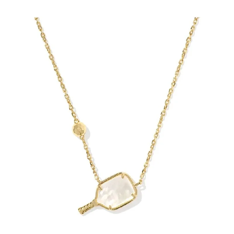 Spiritual Healing Necklaces-Kendra Scott Pickleball Necklace in Ivory Mother of Pearl