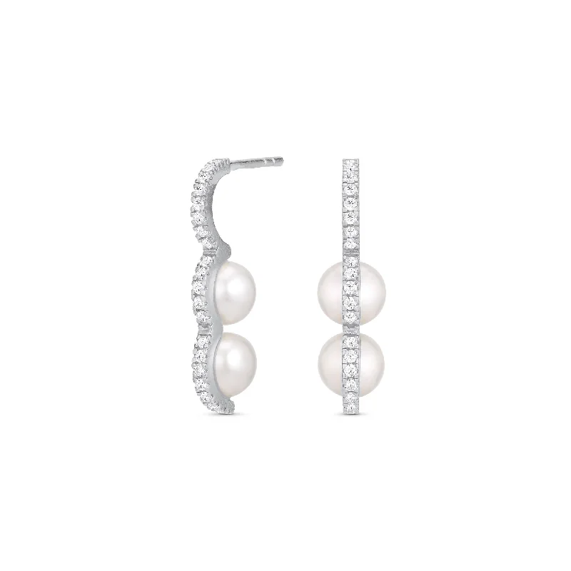 Elegant Drop Earrings for Women-Bahati Silver Earring w. Zirconia