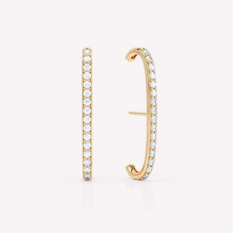 Simple Hoop Earrings-Allday 14K Gold Earrings w. Diamonds