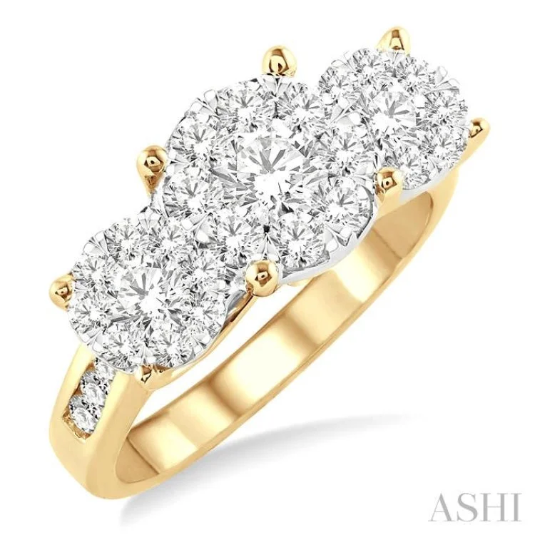 Custom Wedding Bands for Her-2.00 ctw Lovebright Round Cut Diamond Ring in 14K Yellow and White Gold