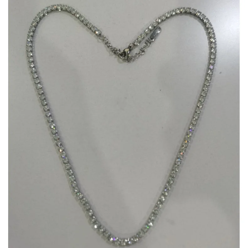 3mm Zircon Necklace 40 5cm-Silver