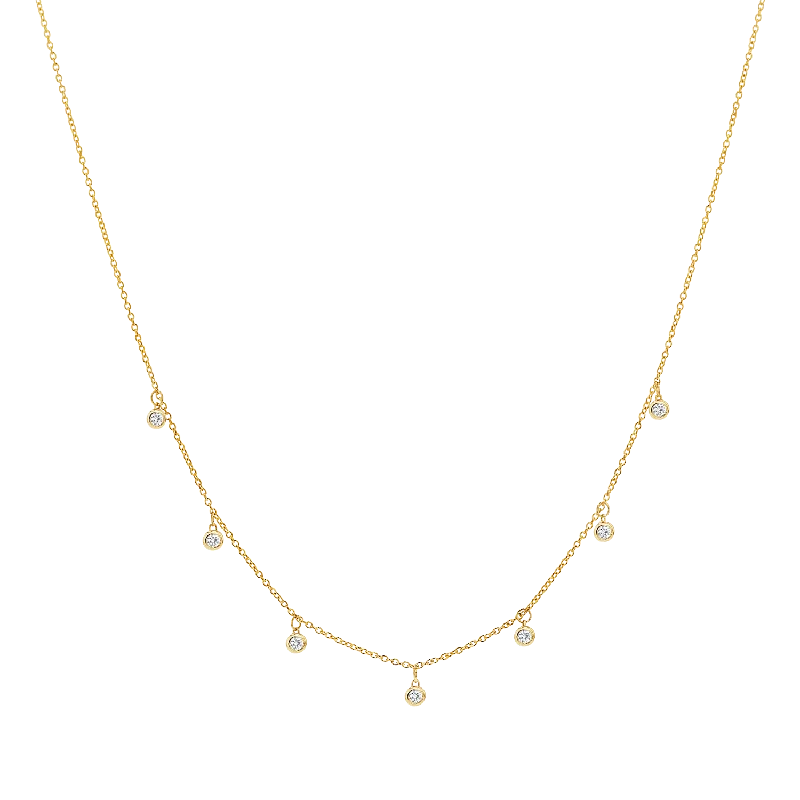 Zodiac Sign Necklaces-Multi Drop Diamond Necklace