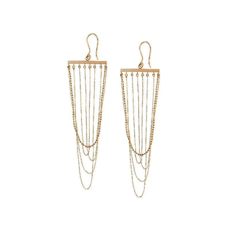 Luxury Pearl Drop Earrings-Chandelier 14K Gold Earrings