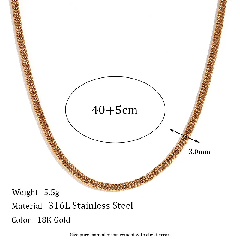 3mm Fox Tail Chain - Gold Necklace -40cm 5cm