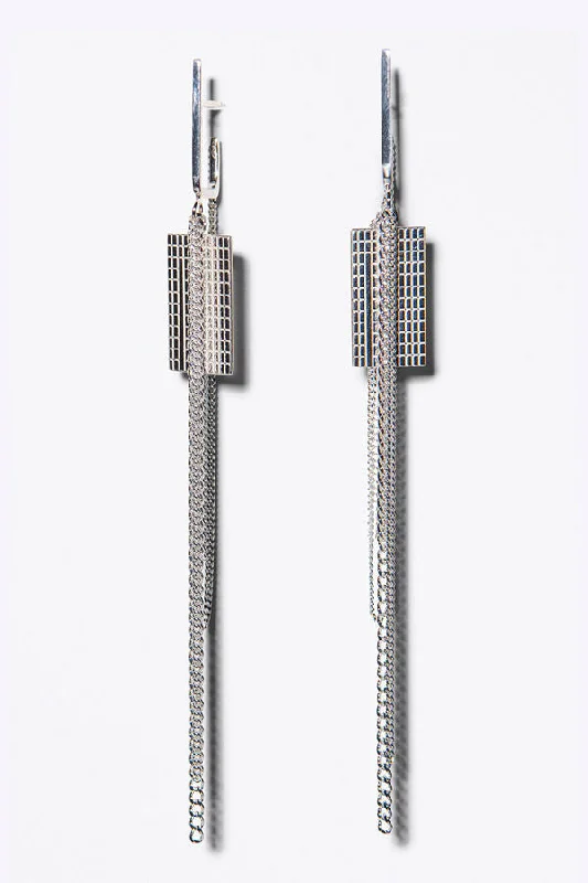 Modern Crystal Drop Earrings-Brut 06 Silver Earrings