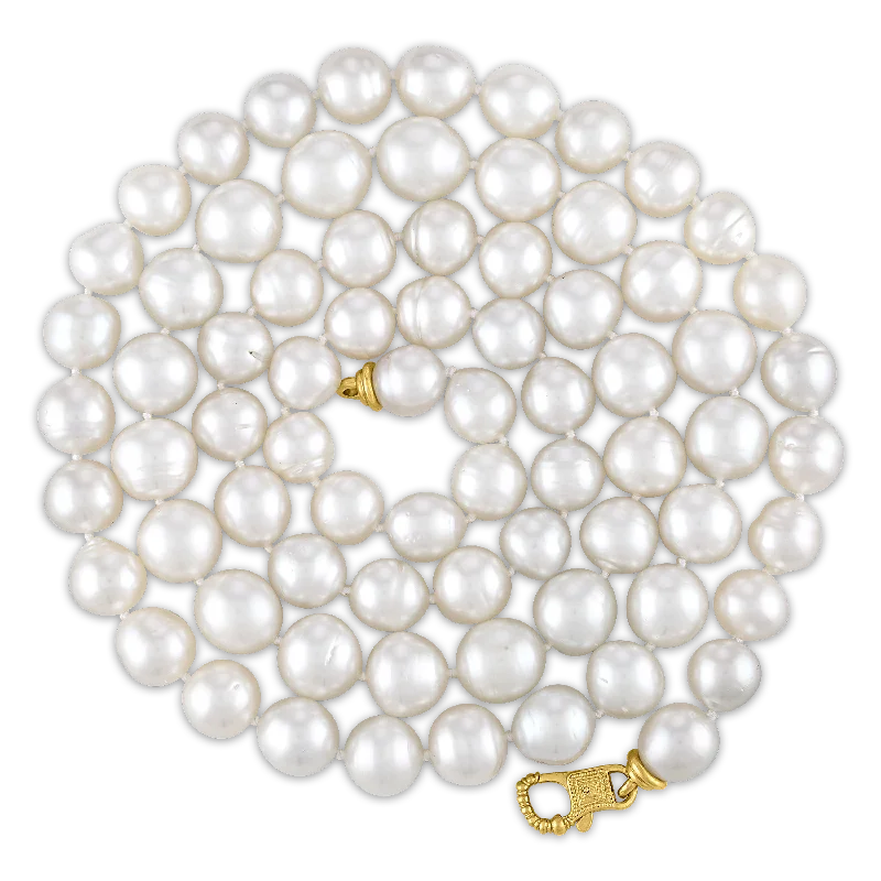 Meaningful Necklaces-Long South Sea Pearl Strand with Fibula Clasp