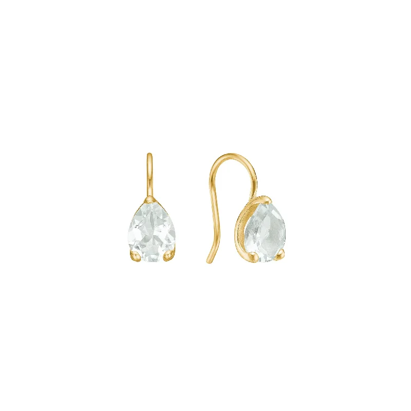 Gold Drop Earrings-Reef 18K Gold Plated Earrings w. Prasiolite