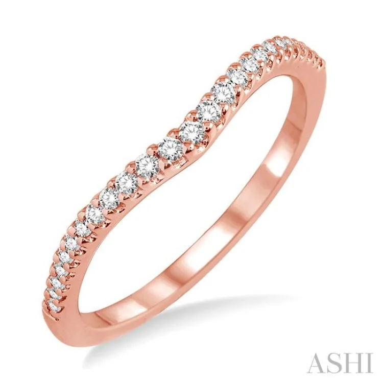 Custom Diamond Engagement Band-1/6 ctw Round Cut Diamond Wedding Band in 14K Rose Gold