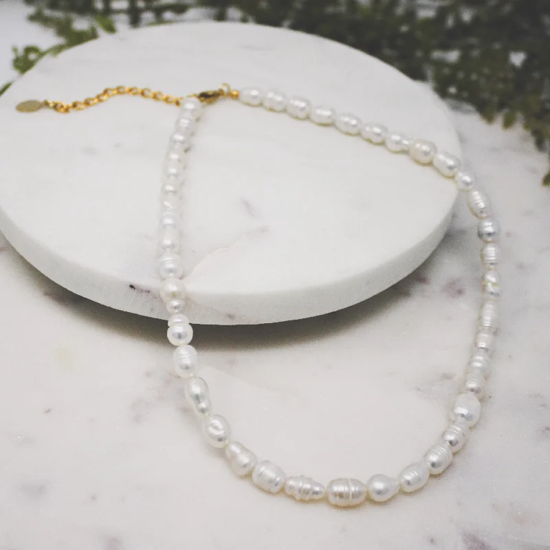 18K Gold Necklaces-Island Pearl Necklace