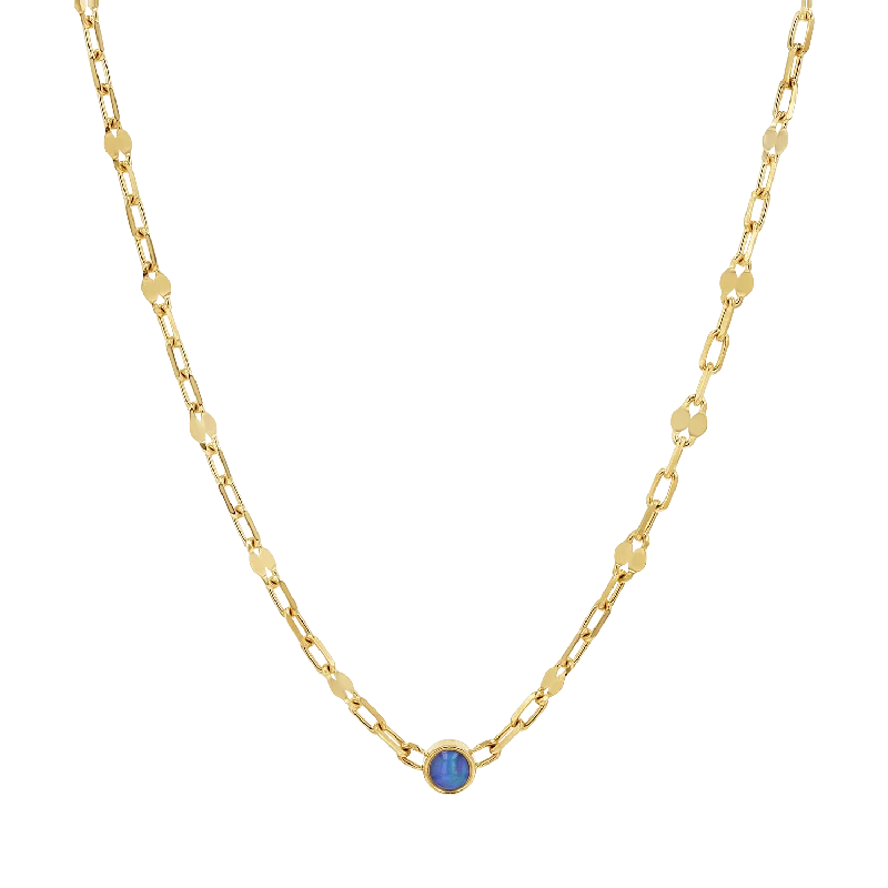 Boutique Necklaces-Opal Solitaire Sequin Necklace