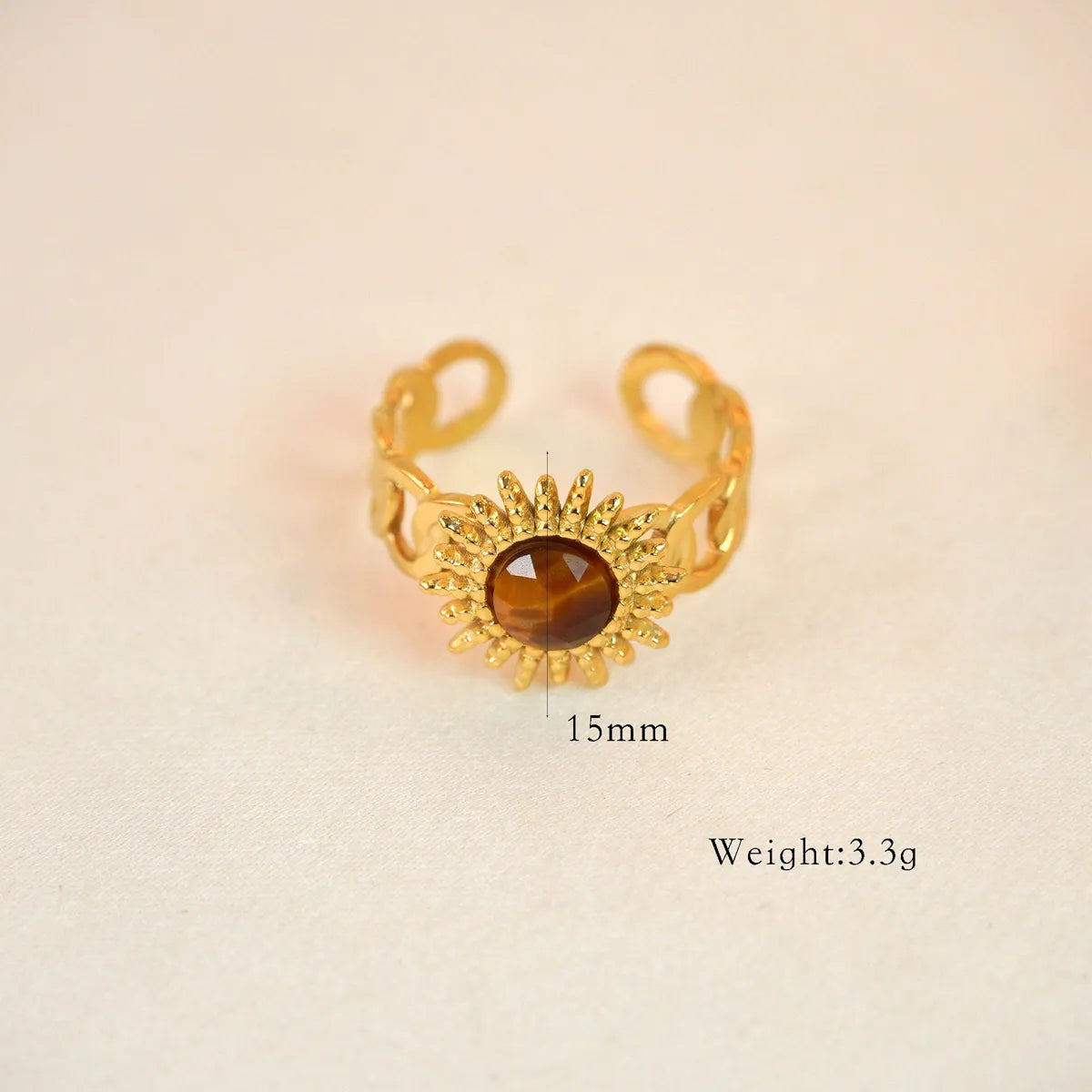 Yellow Tiger-Stone Ring