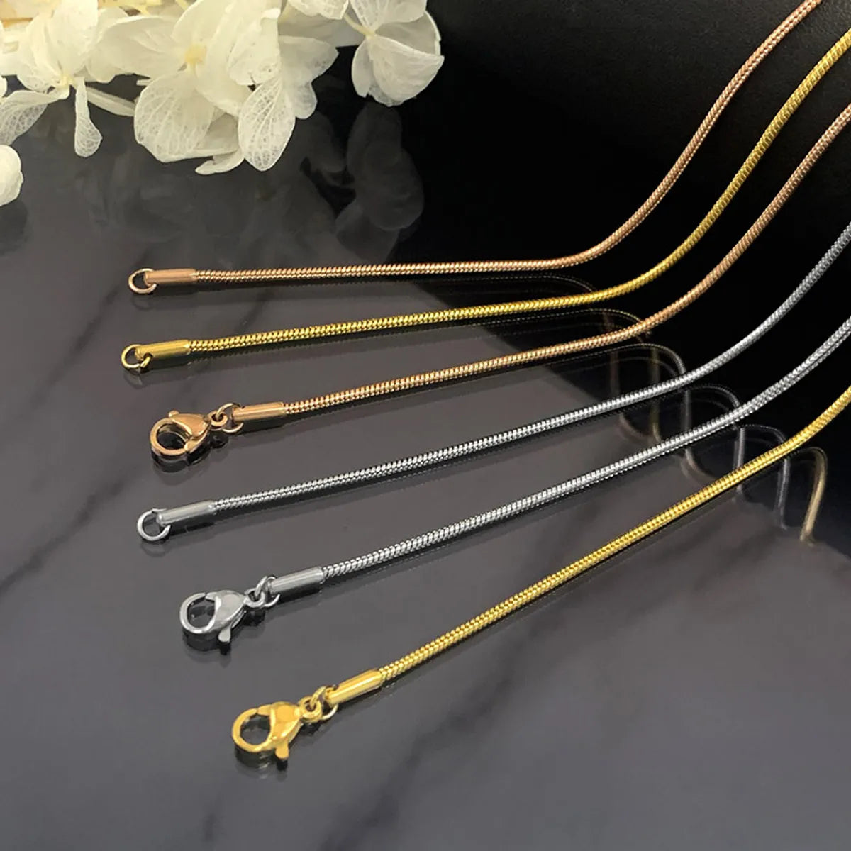 Real Gold Necklaces-Fashion Geometric Stainless Steel Plating Necklace 1 Piece