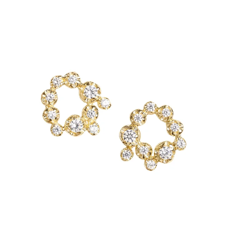 Classic Gold Hoop Earrings-Middle Circle Nr 01 18K Gold, Whitegold or Rosegold Earrings w. Diamonds