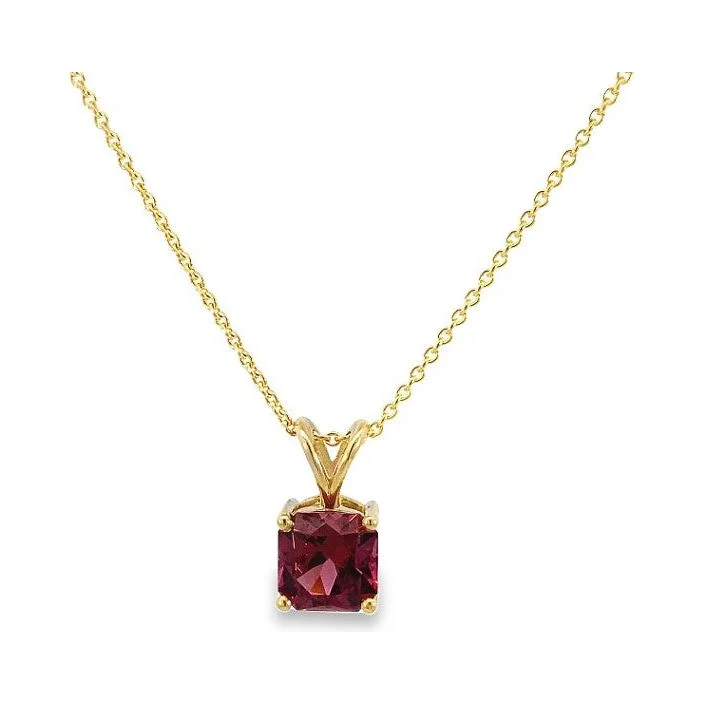 Natural Gemstone Necklaces-Estate 14K Yellow Gold Mehenge Garnet Necklace