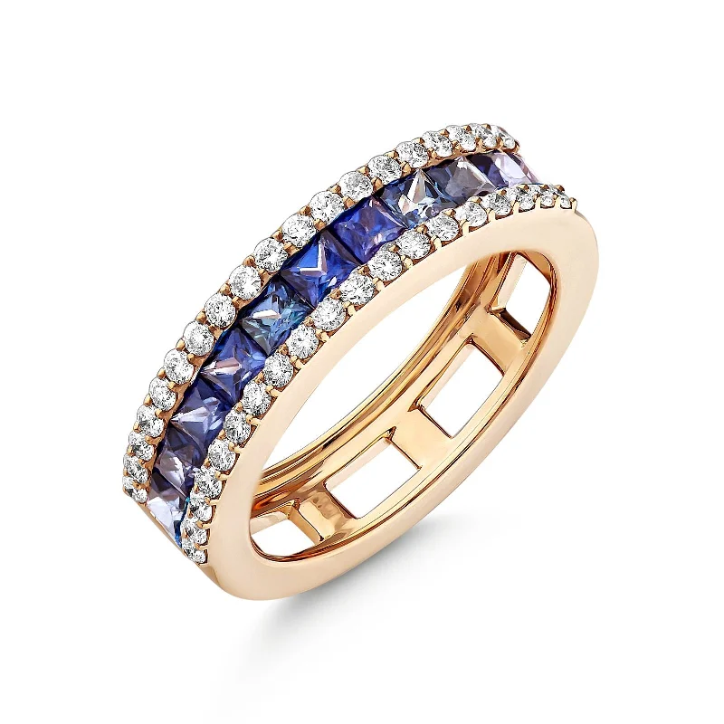 Customizable Promise Bands-MONDRIAN 18K GOLD DIAMOND RING