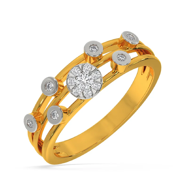 Diamond Engagement Bands for Women-Borealis Ring