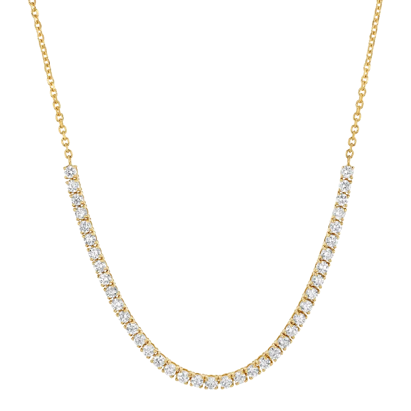 Trendy Choker Necklaces-Large Diamond Tennis Chain Necklace