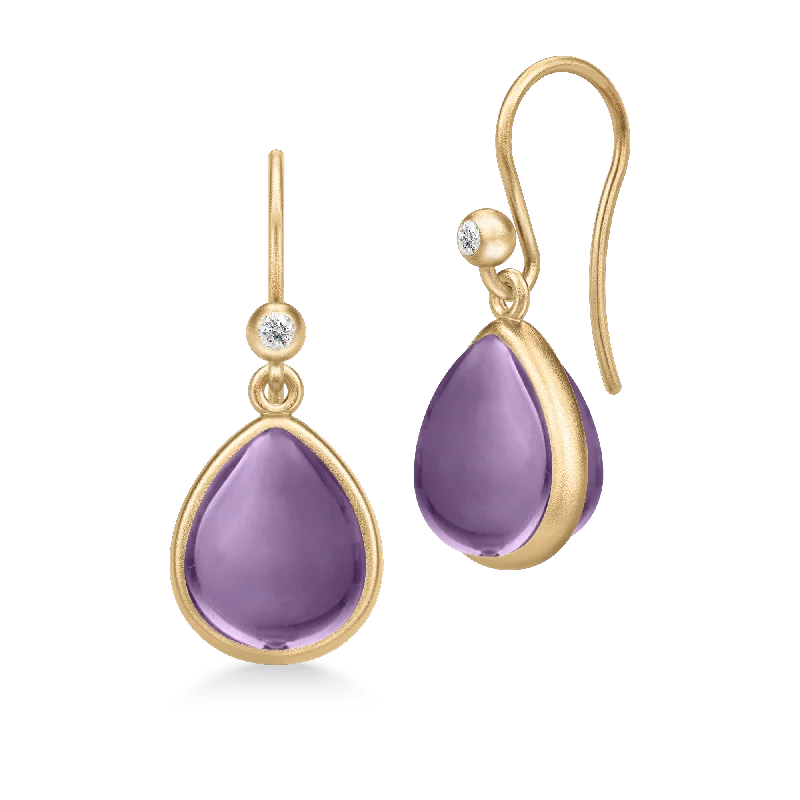 Personalized Pearl Earrings-Paloma Amethyst Gold Plated Earrings