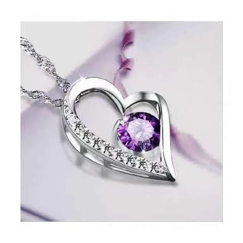 Purple Pendant O-Shaped Chain