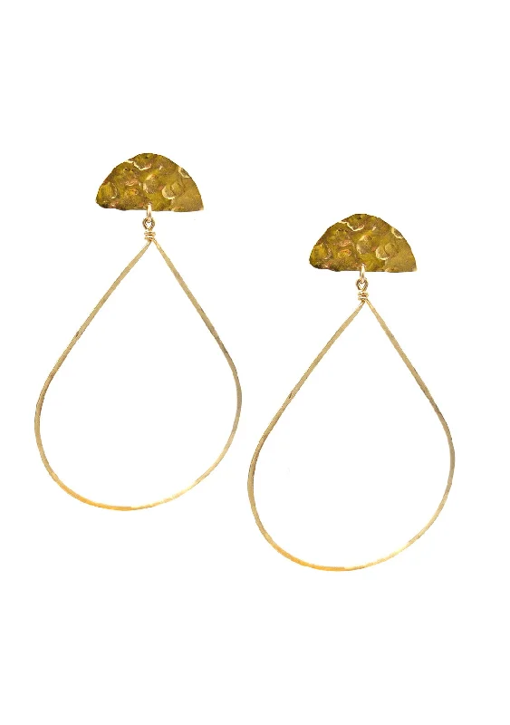 Large Hoop Earrings for Women-Gold Teardrop Statement Earrings