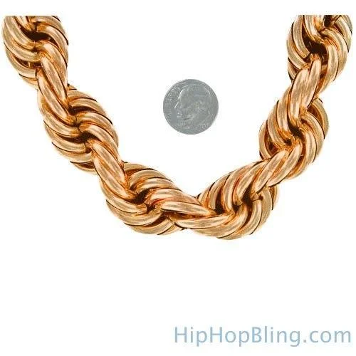 Custom Picture Necklaces-Dookie Rope Chain Rose Gold 20MM Necklace