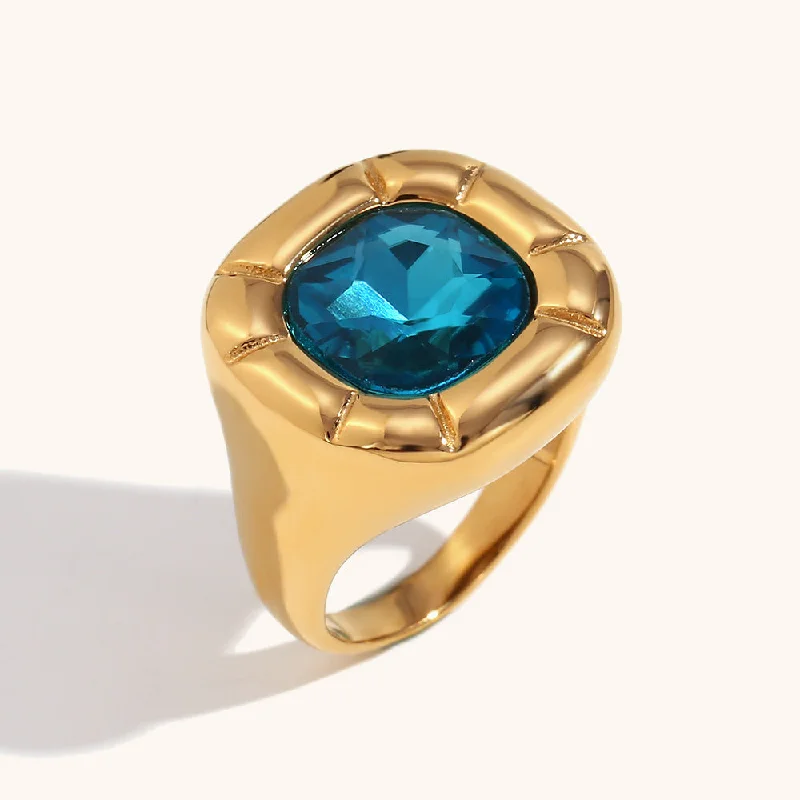 Ring-Golden Blue-No. 7