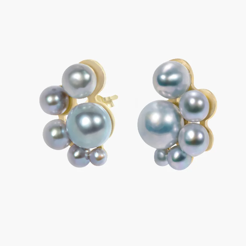 Personalized Drop Earrings-Liat 02 9K Gold Earrings w. Pearls