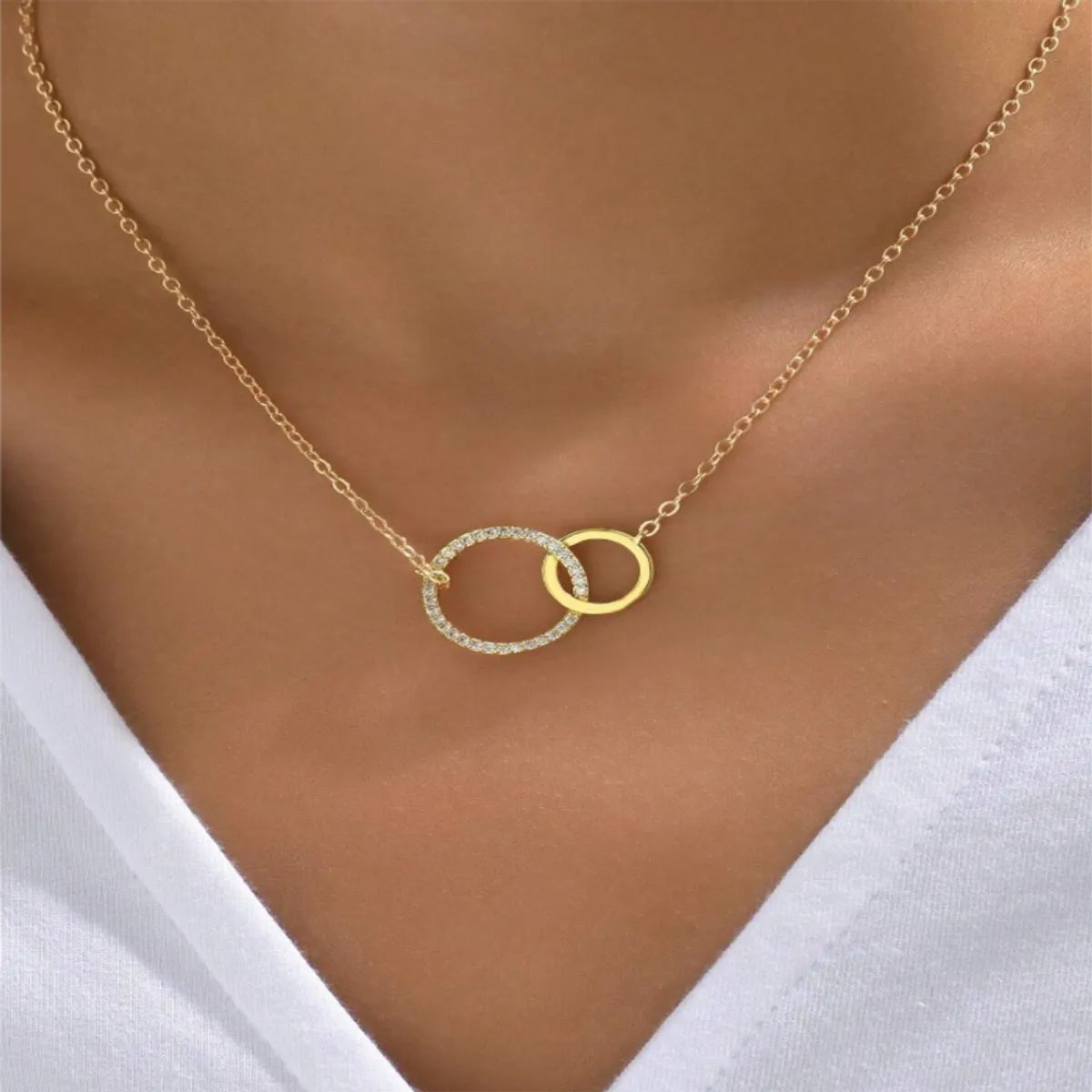 Adjustable Pendant Chain Necklaces-Casual Simple Style Solid Color Copper Plating Inlay Zircon 18k Gold Plated Pendant Necklace