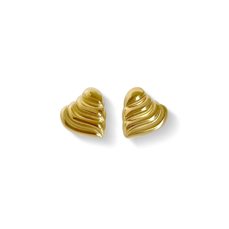 Stylish Dangle Earrings-Heart 18K Gold Plated Earrings