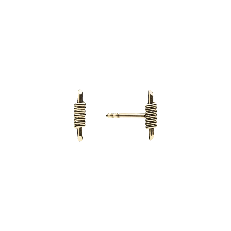 Unique Gold Earrings-Tiny Bullet Earrings - 14K Gold